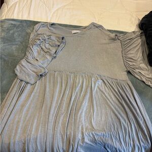Sage Green Flowy Sleeve Baby Doll Dress
